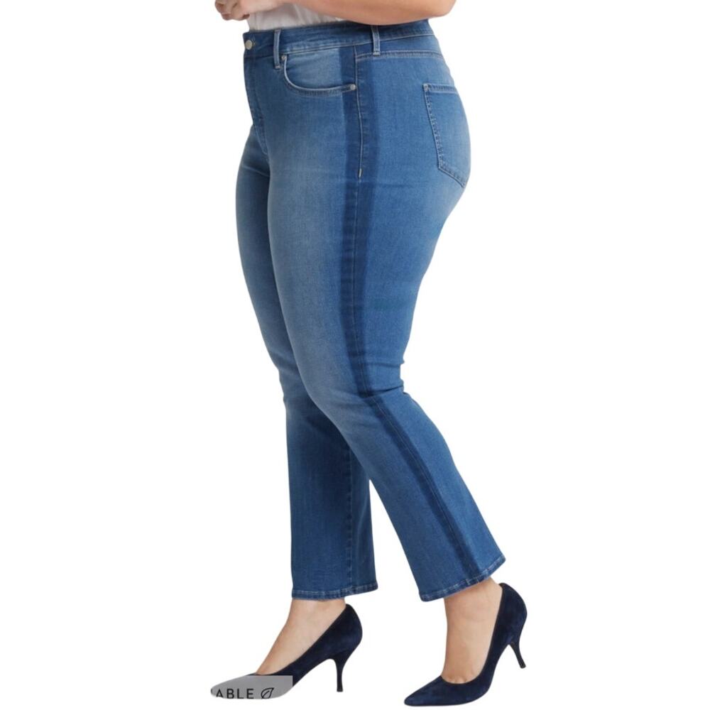 NYDJ Jeans Marilyn Straight ankle denim blue plus size 28W NEW - Picture 10 of 10